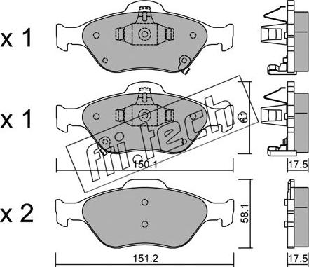 Fri.Tech. 325.1 - Тормозные колодки, дисковые, комплект autospares.lv