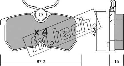 Fri.Tech. 326.0 - Тормозные колодки, дисковые, комплект autospares.lv