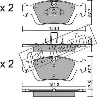 Fri.Tech. 321.0 - Тормозные колодки, дисковые, комплект autospares.lv