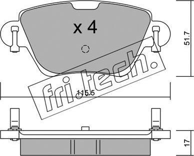 Fri.Tech. 328.0 - Тормозные колодки, дисковые, комплект autospares.lv