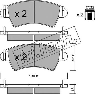 Fri.Tech. 322.0 - Тормозные колодки, дисковые, комплект autospares.lv