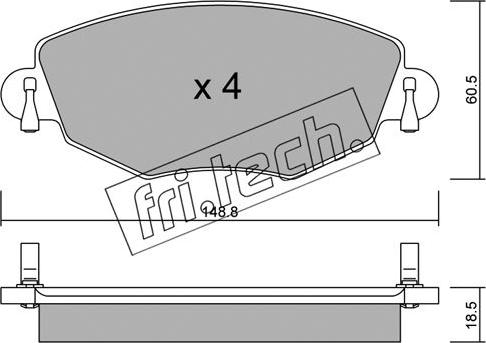 Fri.Tech. 327.0 - Тормозные колодки, дисковые, комплект autospares.lv