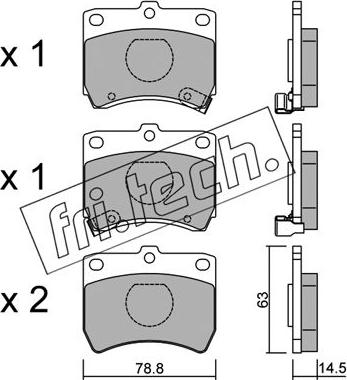 Fri.Tech. 379.0 - Тормозные колодки, дисковые, комплект autospares.lv