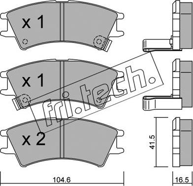 Fri.Tech. 370.0 - Тормозные колодки, дисковые, комплект autospares.lv