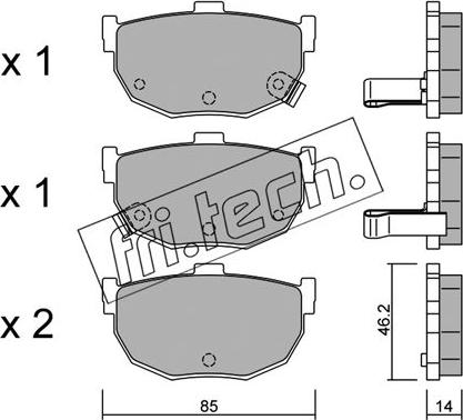 Fri.Tech. 371.0 - Тормозные колодки, дисковые, комплект autospares.lv