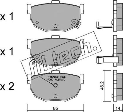 Fri.Tech. 371.1 - Тормозные колодки, дисковые, комплект autospares.lv