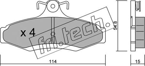 Fri.Tech. 378.0 - Тормозные колодки, дисковые, комплект autospares.lv