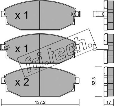 Fri.Tech. 372.0 - Тормозные колодки, дисковые, комплект autospares.lv