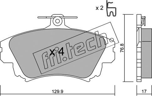 Fri.Tech. 295.0 - Тормозные колодки, дисковые, комплект autospares.lv