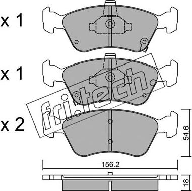 Fri.Tech. 296.0 - Тормозные колодки, дисковые, комплект autospares.lv