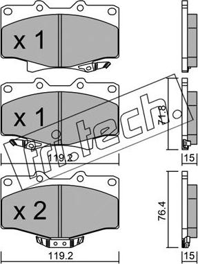 Fri.Tech. 291.0 - Тормозные колодки, дисковые, комплект autospares.lv