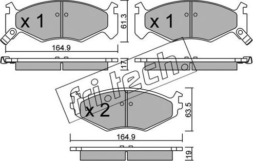 Fri.Tech. 298.0 - Тормозные колодки, дисковые, комплект autospares.lv