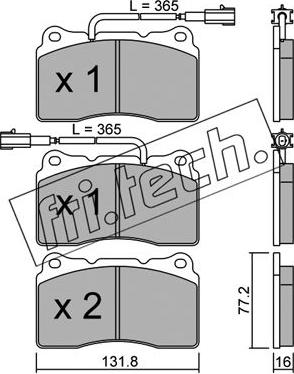 Fri.Tech. 297.4 - Тормозные колодки, дисковые, комплект autospares.lv