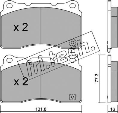 Fri.Tech. 297.5 - Тормозные колодки, дисковые, комплект autospares.lv