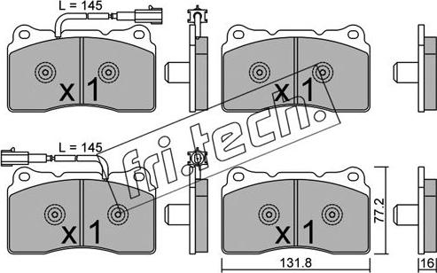 Fri.Tech. 297.6 - Тормозные колодки, дисковые, комплект autospares.lv