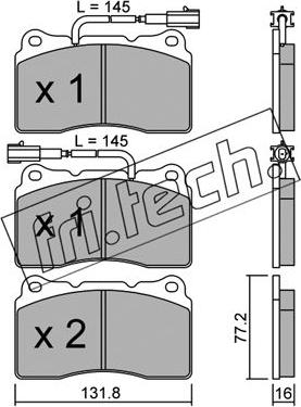 Fri.Tech. 297.0 - Тормозные колодки, дисковые, комплект autospares.lv