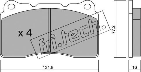 Fri.Tech. 297.1 - Тормозные колодки, дисковые, комплект autospares.lv