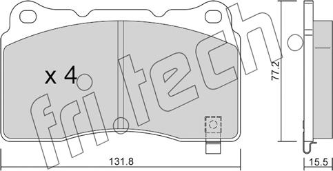 Fri.Tech. 297.8 - Тормозные колодки, дисковые, комплект autospares.lv