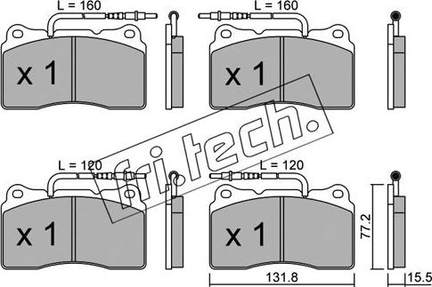 Fri.Tech. 297.3 - Тормозные колодки, дисковые, комплект autospares.lv