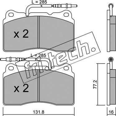 Fri.Tech. 297.2 - Тормозные колодки, дисковые, комплект autospares.lv