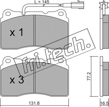 Fri.Tech. 297.7 - Тормозные колодки, дисковые, комплект autospares.lv