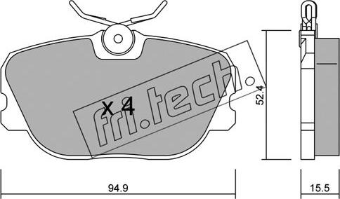 Fri.Tech. 244.0 - Тормозные колодки, дисковые, комплект autospares.lv