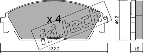 Fri.Tech. 245.0 - Тормозные колодки, дисковые, комплект autospares.lv