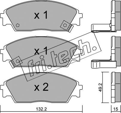 Fri.Tech. 245.1 - Тормозные колодки, дисковые, комплект autospares.lv