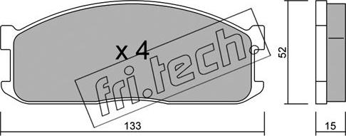 Fri.Tech. 241.0 - Тормозные колодки, дисковые, комплект autospares.lv