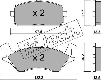 Fri.Tech. 243.0 - Тормозные колодки, дисковые, комплект autospares.lv