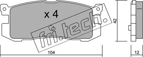 Fri.Tech. 242.0 - Тормозные колодки, дисковые, комплект autospares.lv