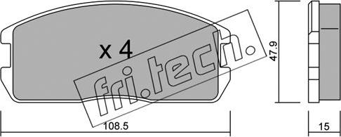 Fri.Tech. 247.0 - Тормозные колодки, дисковые, комплект autospares.lv