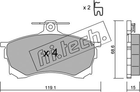 Fri.Tech. 259.0 - Тормозные колодки, дисковые, комплект autospares.lv