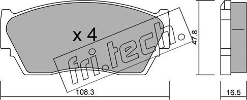 Fri.Tech. 255.0 - Тормозные колодки, дисковые, комплект autospares.lv