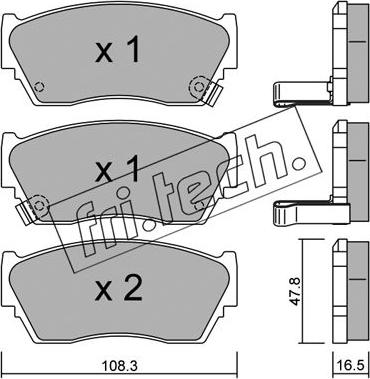 Fri.Tech. 255.1 - Тормозные колодки, дисковые, комплект autospares.lv