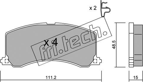 Fri.Tech. 257.0 - Тормозные колодки, дисковые, комплект autospares.lv