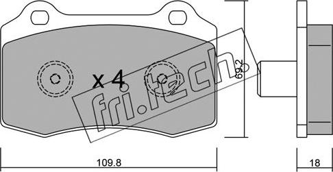 Fri.Tech. 260.5 - Тормозные колодки, дисковые, комплект autospares.lv