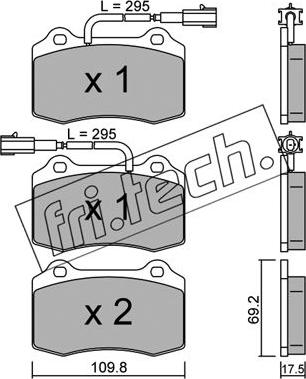 Fri.Tech. 260.0 - Тормозные колодки, дисковые, комплект autospares.lv