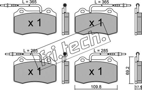 Fri.Tech. 260.1 - Тормозные колодки, дисковые, комплект autospares.lv