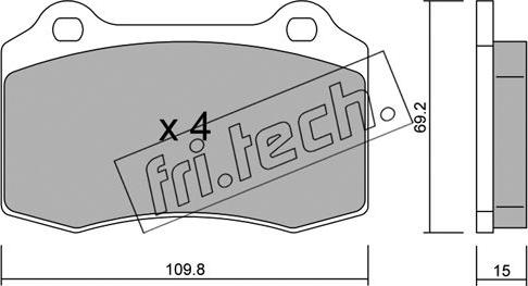 Fri.Tech. 260.2 - Тормозные колодки, дисковые, комплект autospares.lv