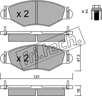 Fri.Tech. 263.0 - Тормозные колодки, дисковые, комплект autospares.lv