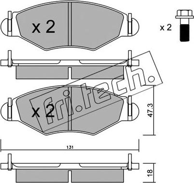 Fri.Tech. 263.1 - Тормозные колодки, дисковые, комплект autospares.lv