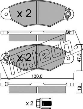 Fri.Tech. 262.0 - Тормозные колодки, дисковые, комплект autospares.lv