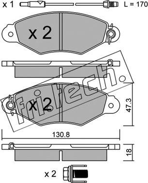 Fri.Tech. 262.1 - Тормозные колодки, дисковые, комплект autospares.lv