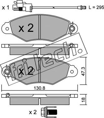 Fri.Tech. 262.2 - Тормозные колодки, дисковые, комплект autospares.lv