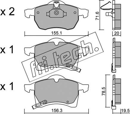 Fri.Tech. 267.0 - Тормозные колодки, дисковые, комплект autospares.lv