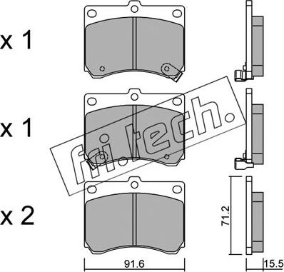 Fri.Tech. 205.0 - Тормозные колодки, дисковые, комплект autospares.lv