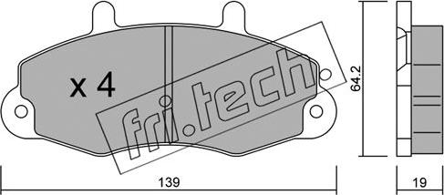 Fri.Tech. 201.0 - Тормозные колодки, дисковые, комплект autospares.lv