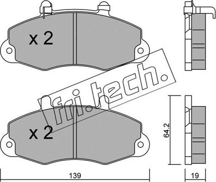 Fri.Tech. 201.1 - Тормозные колодки, дисковые, комплект autospares.lv