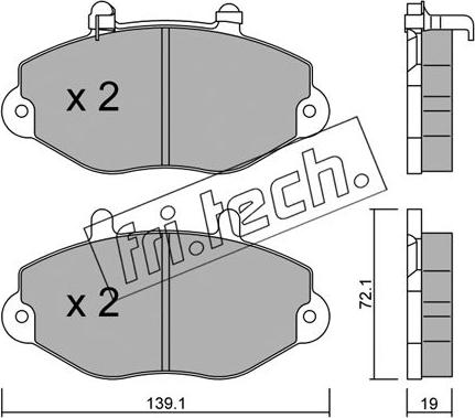 Fri.Tech. 202.1 - Тормозные колодки, дисковые, комплект autospares.lv